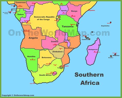 map of southern african countries